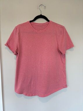 lululemon athletica Heathered Pink Short Sleeve Crew